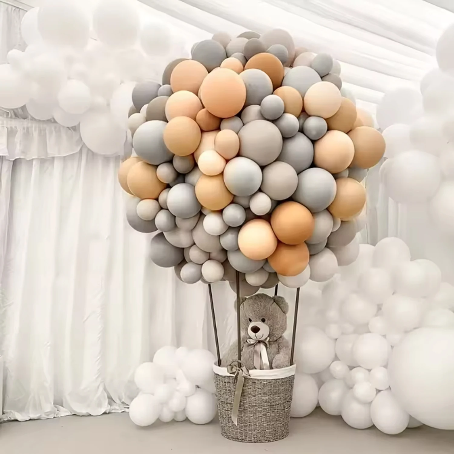 مجموعة بالونات لاتكس رمادية 87 قطعة، زفاف، عيد ميلاد، ذكرى سنوية، تخرج، مهرجان، احتفال، داخلي، لوازم تزيين الحفلات