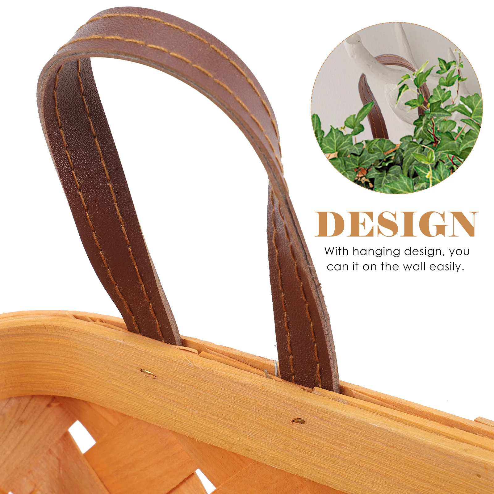 

Woven Hanging Basket Kitchen Storage Rustic Wall Decor Basket Flower Fruit Storage Holder Farmhouse Kitchen Organizer