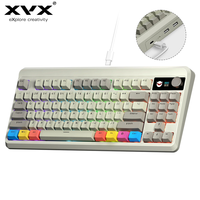 XVX M87 Pro2 Hub Design Smart Color OLED Dispaly Hot Swappable Switch Mechanical Keyboard Gaming Keyboard with PBT Keycaps