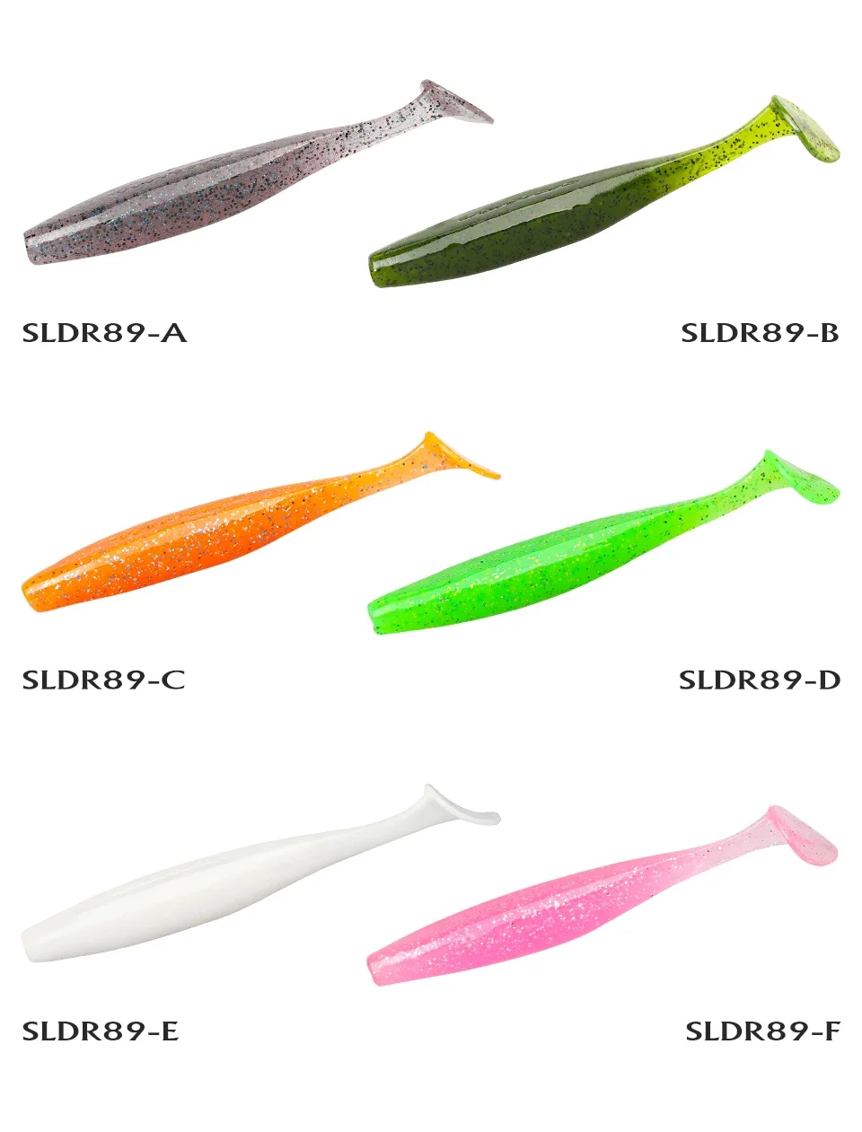 TSURINOYA 12PCS Heavy T Tail Easy Shiner Wormbait 89mm 6g Carp Soft Lures Silicone Artificial Plastic Baits Bass Fishing Lure