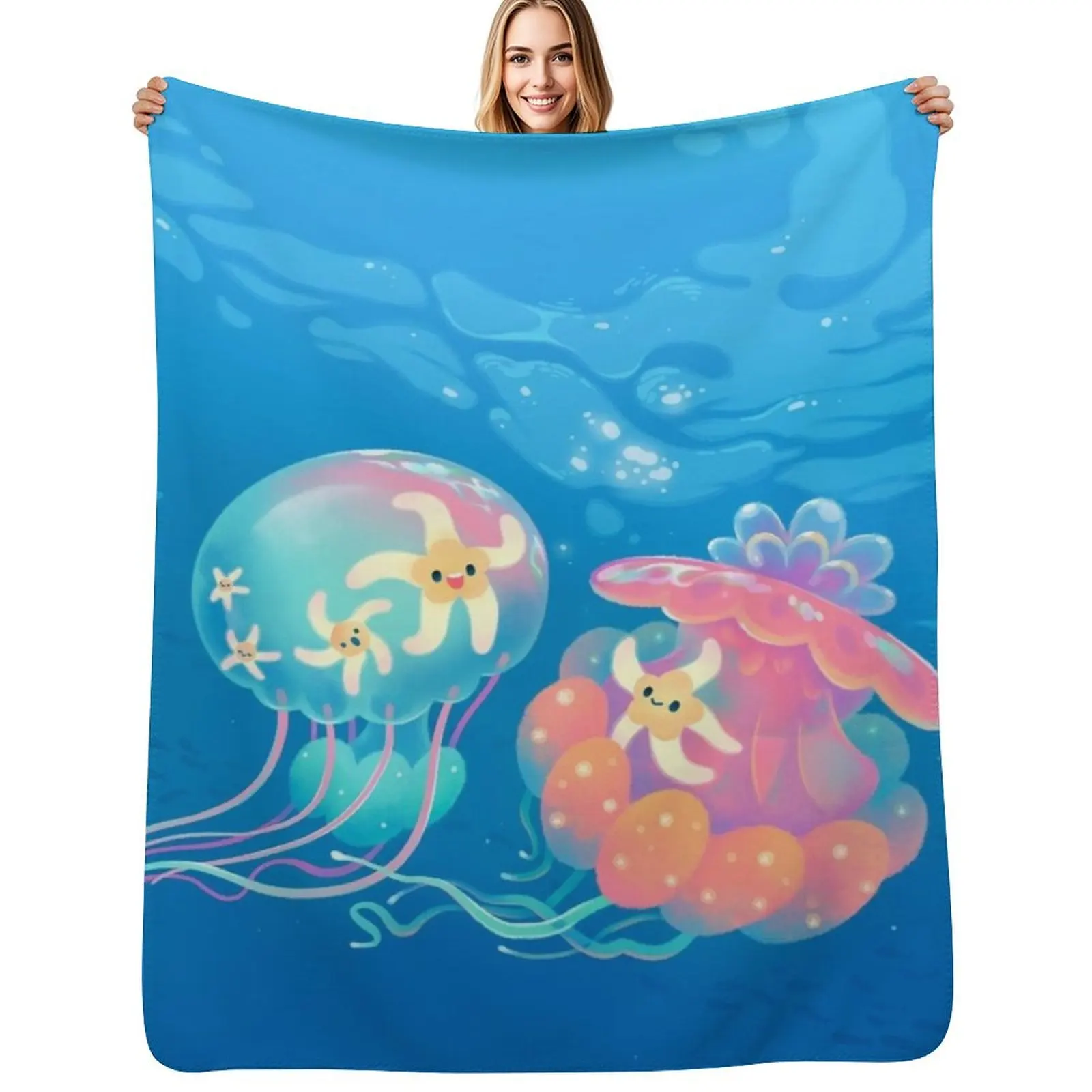 Jellyfish bus Throw Blanket Tourist For Baby Sofas Decorative Beds for sofa Baby Blankets