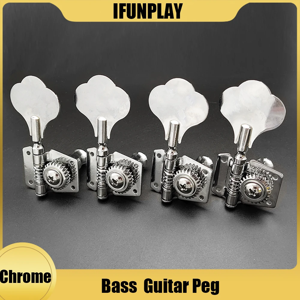 High Quality Silver Bass Tuning Pegs Tuner Open Type Machine Head for Electric Jazz Bass Parts Accessories