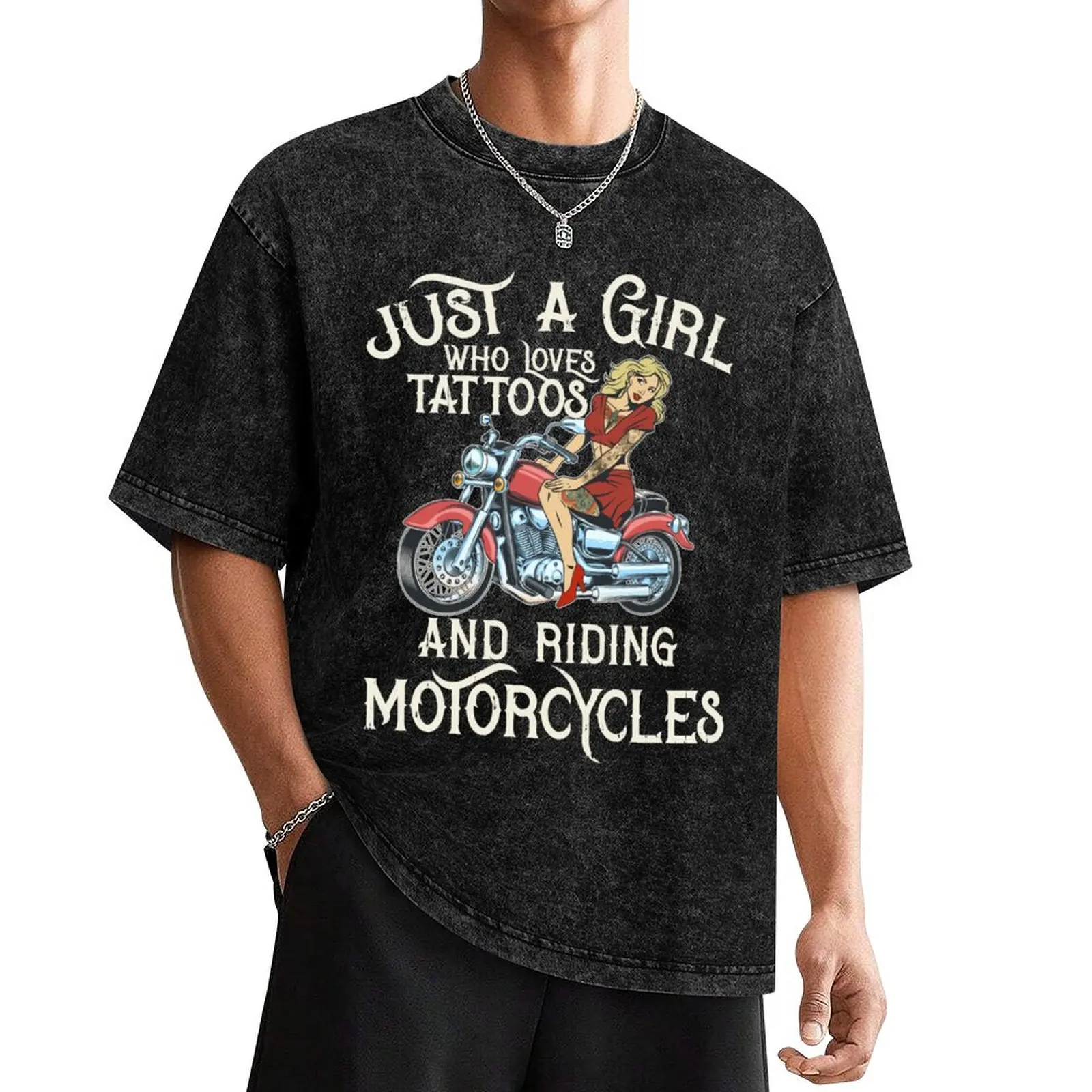 

biker girl T-Shirt street wear basketball graphic tees oversized graphic tee mens big and tall t shirts