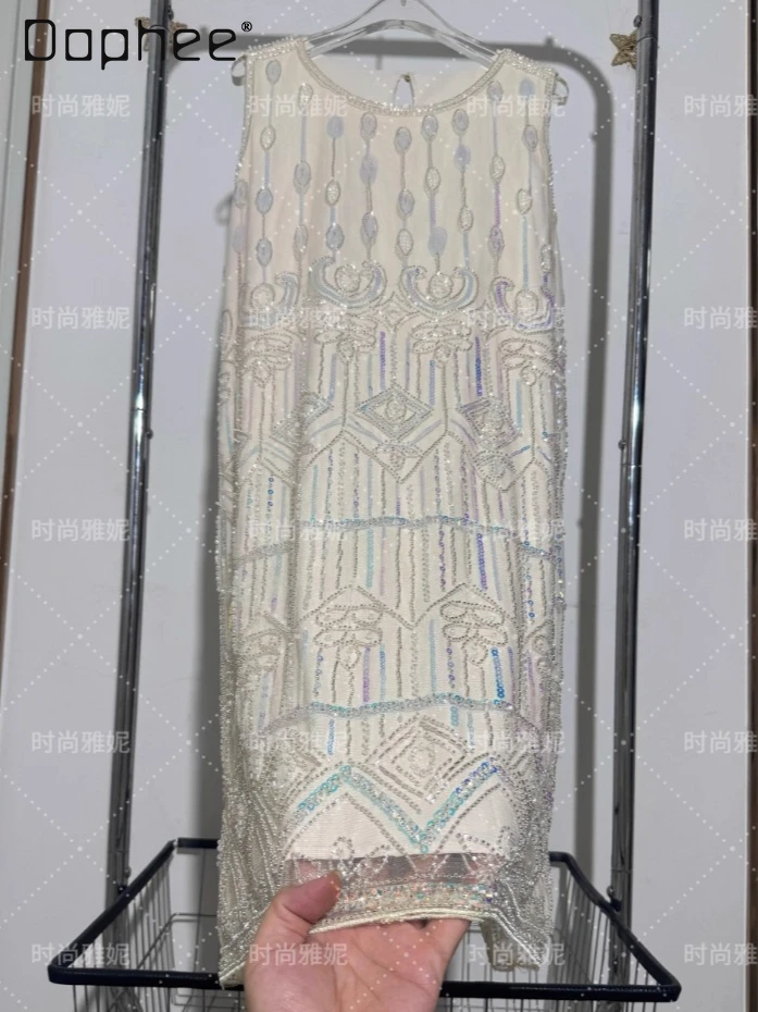 

Европейский и американский придворный стиль, трехмерное платье-жилет без рукавов с бисером и пайетками, модная свободная повседневная куртка, топ