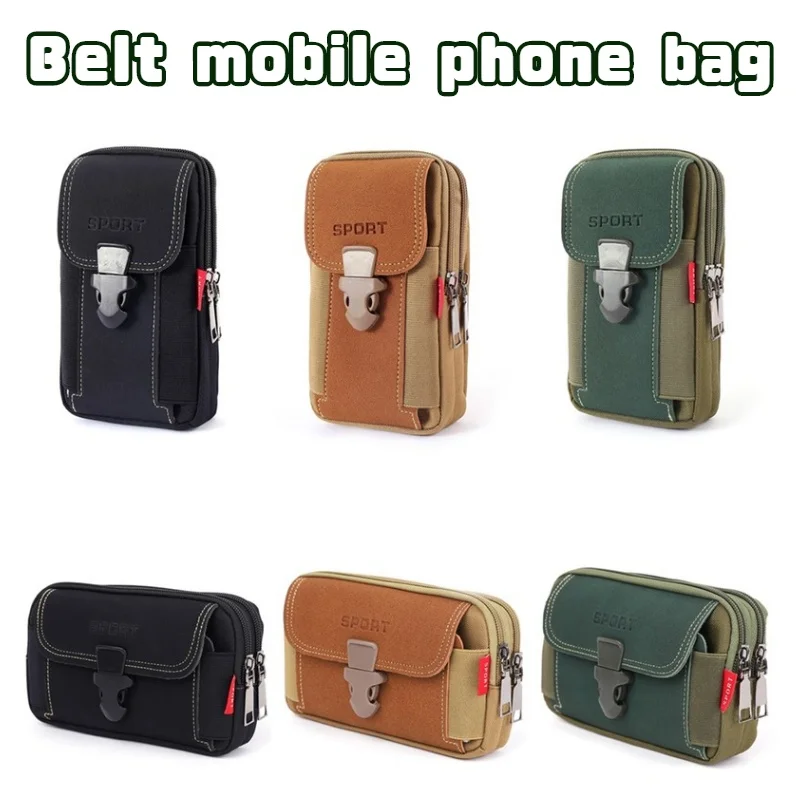 1Pc Fashion Men Multi-function Fanny Waist Bag Casual Mobile Phone Purse Pocket Male Outdoor Travel Sports Belt Bum Pouch
