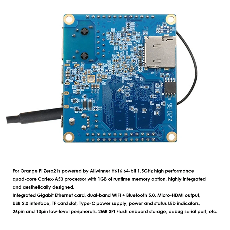 HOT SALE For Orange Pi Zero 2 Development Board H616 Cortex-A53 Quad Core Development Board With Shell+Power Adapter