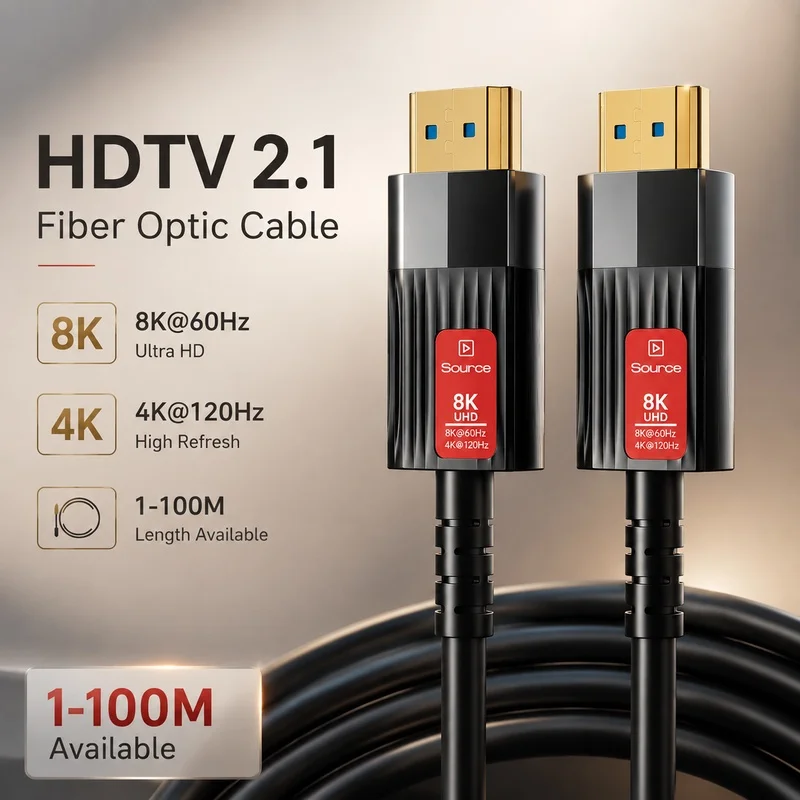 8K HDMI 2.1 Fiber Optic Cable HDMI-Compatible Cable 8K@60Hz 4K@120Hz 48Gbps HDR EARC For HDTV PS5 Projector 5m/10m/20m/50m/100m