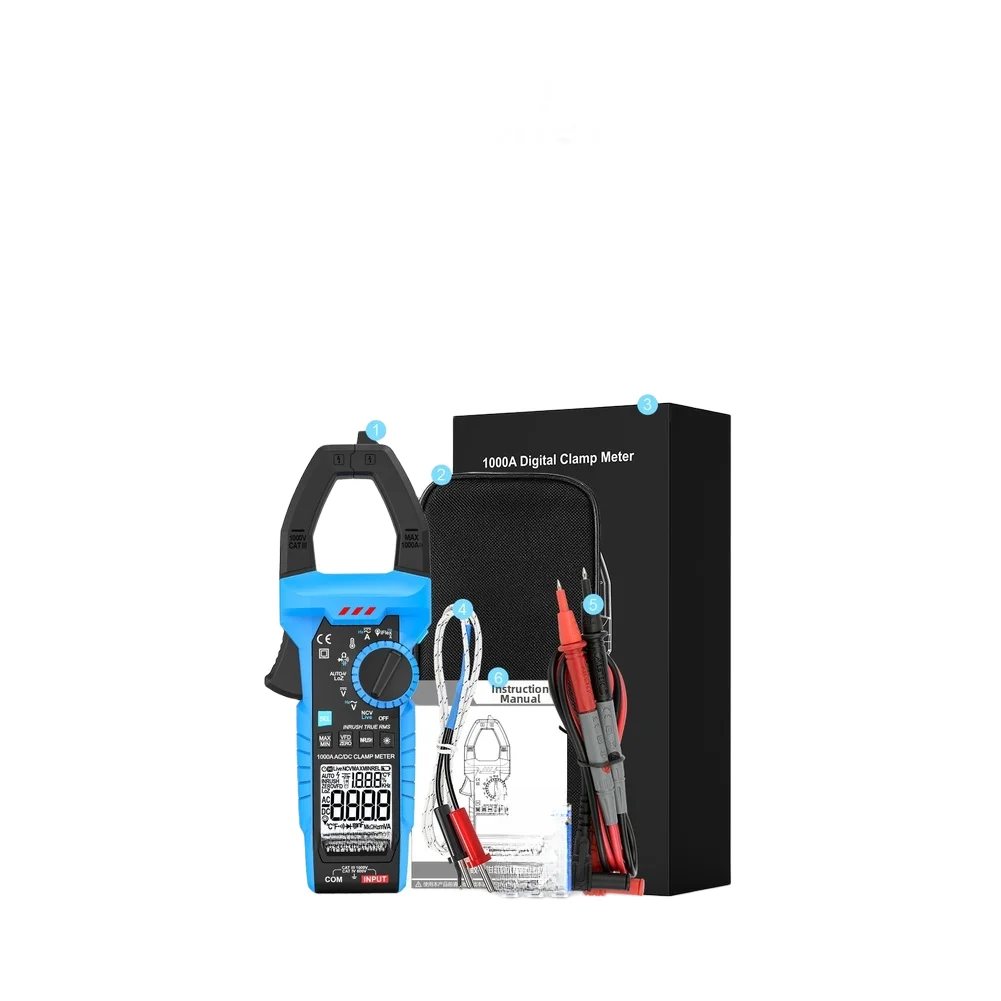 NCV Voltage Detector AC DC Multimeter For Professional Electricians Non-contact Safety Test Large Jaw Opening Fast Sampling Rate