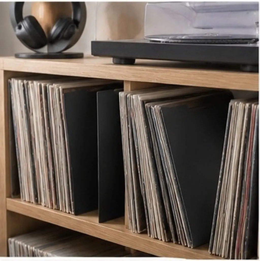 20Pcs PVC Record Dividers Black Vinyl Album Separator Cards Organizers 6x5 Inch for Collection Storage Indexing