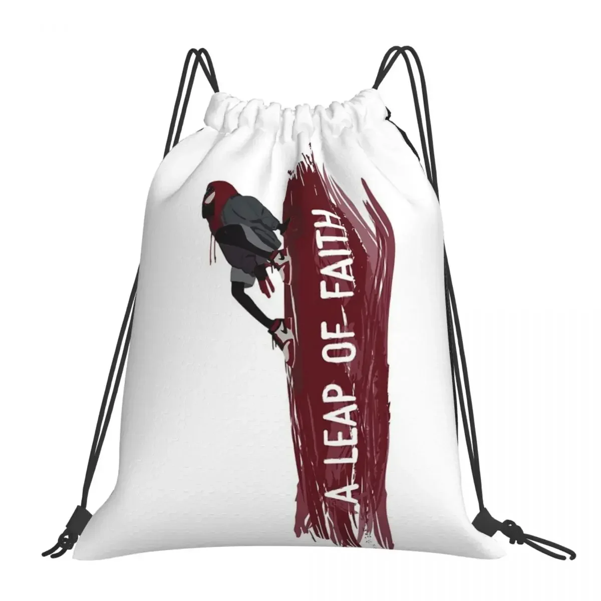 

A Leap Of Faith Backpacks Casual Portable Drawstring Bags Drawstring Bundle Pocket Sports Bag BookBag For Man Woman Students