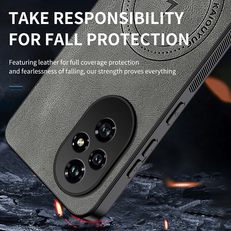 حافظة Magsafe مغناطيسية فاخرة من جلد البولي يوريثان لهاتف Huawei Honor 200 Pro Lite غطاء خلفي واقٍ #5