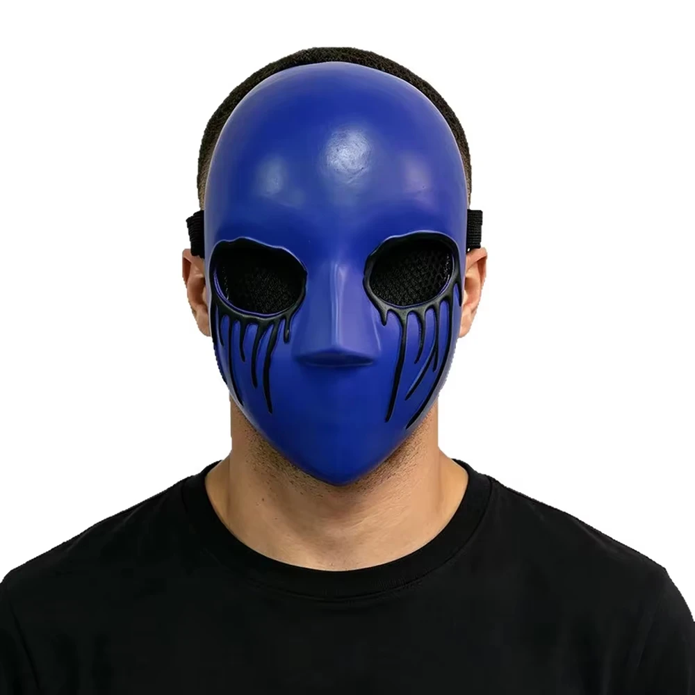 Creepypasta Eyeless Jack Full Face Cosplay Mask Terror Tears Blue Latex Adult Halloween Costume Prop