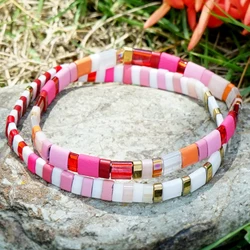 1pc Mixed Color Random TILA Bead Stacked Bracelet Bohemian Vacation Style Suitable for Girls' Daily Beautiful Jewelry Gifts
