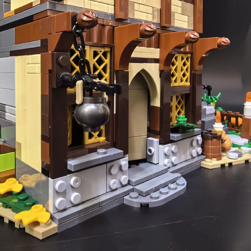2148 قطعة MOC قلعة القرون الوسطى اللبنات الخيميائي المعماري وحدات نموذج الطوب الجمعية اللعب هدية للبالغين والأطفال