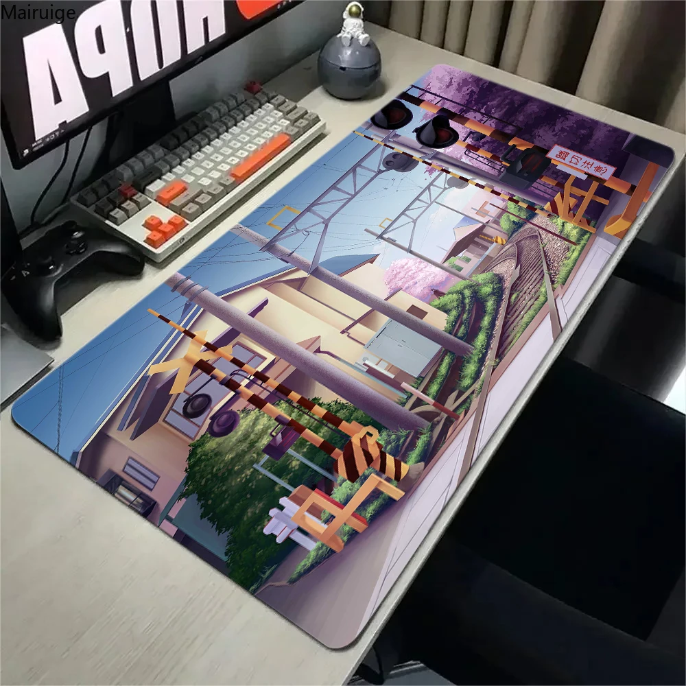 Japanese Street cherry blossoms Mousepad HD Gamer Non-slip Large Computer Art Game Office Extend Mouse Pad Rubber Table Mat