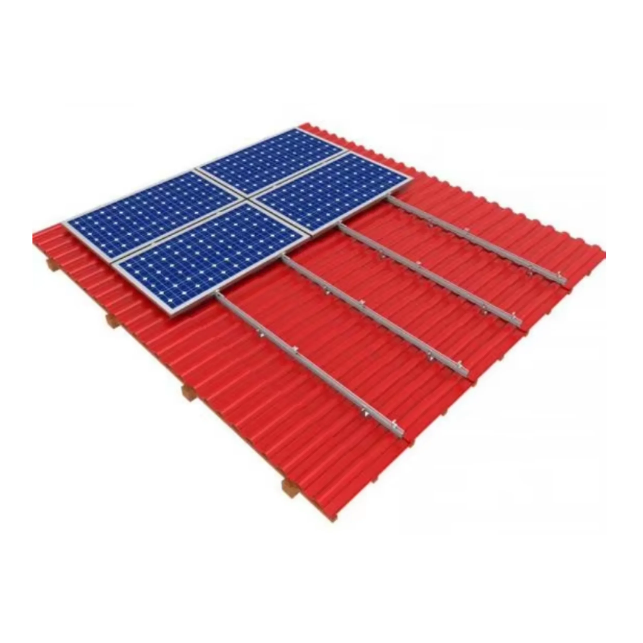 Vertical Roof Solar Rail System: Aluminum Rails & Mounting Hooks for Framed PV Modules - Detail 1