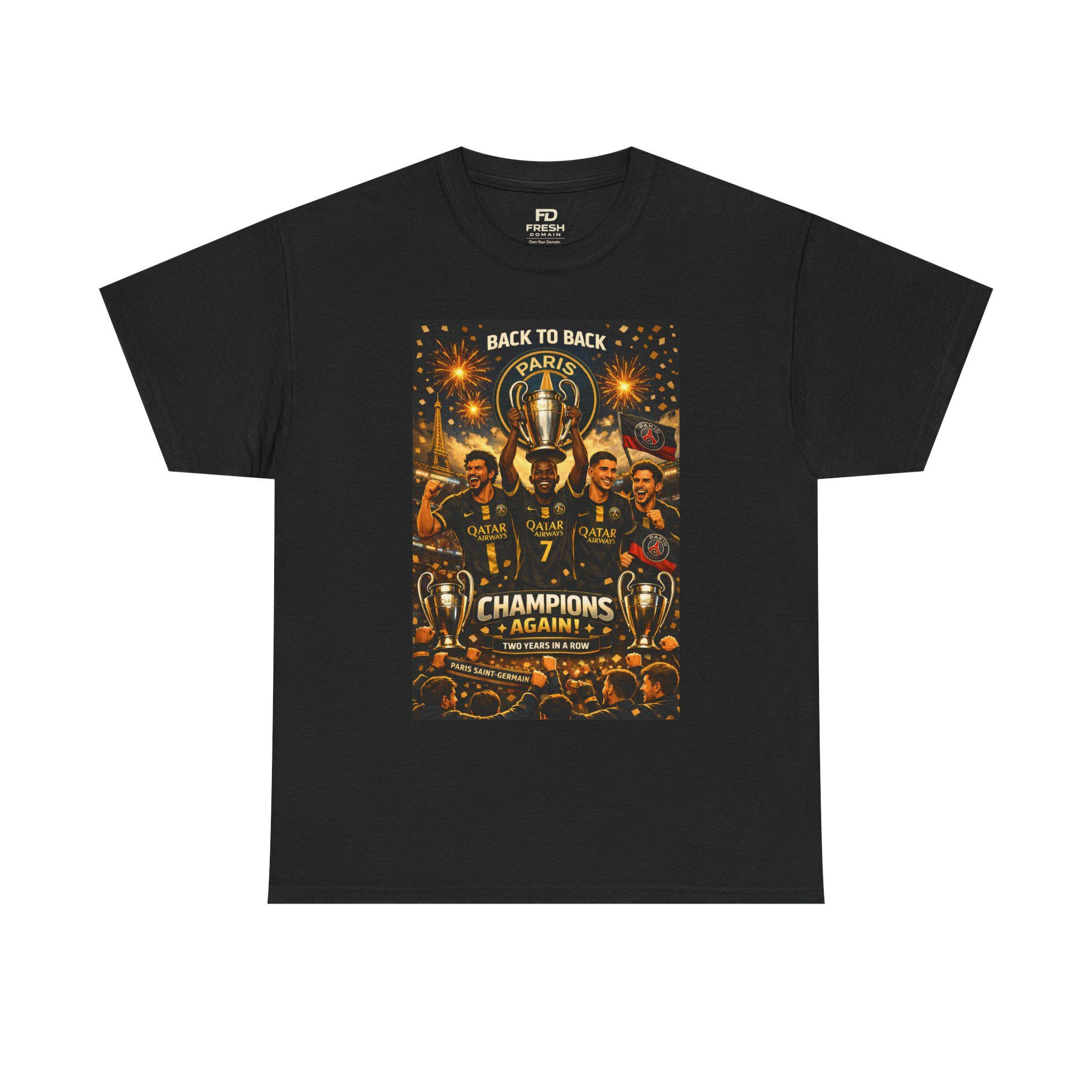 Camisa PSG Campeões Consecutivos Presente para Fãs de Futebol de Paris 2026 Verão Moletom Masculino Feminino Retrô Streetwear