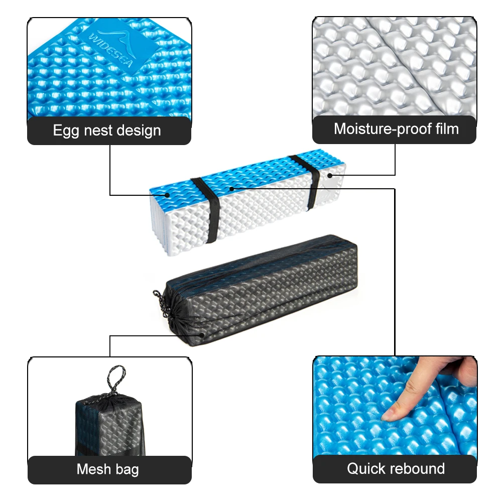 Widesea Camping Mat Portable Waterproof Sleeping Pad Picnic Foam Bed Mattress Travel Trekking Equipment Blanket Moistureproof
