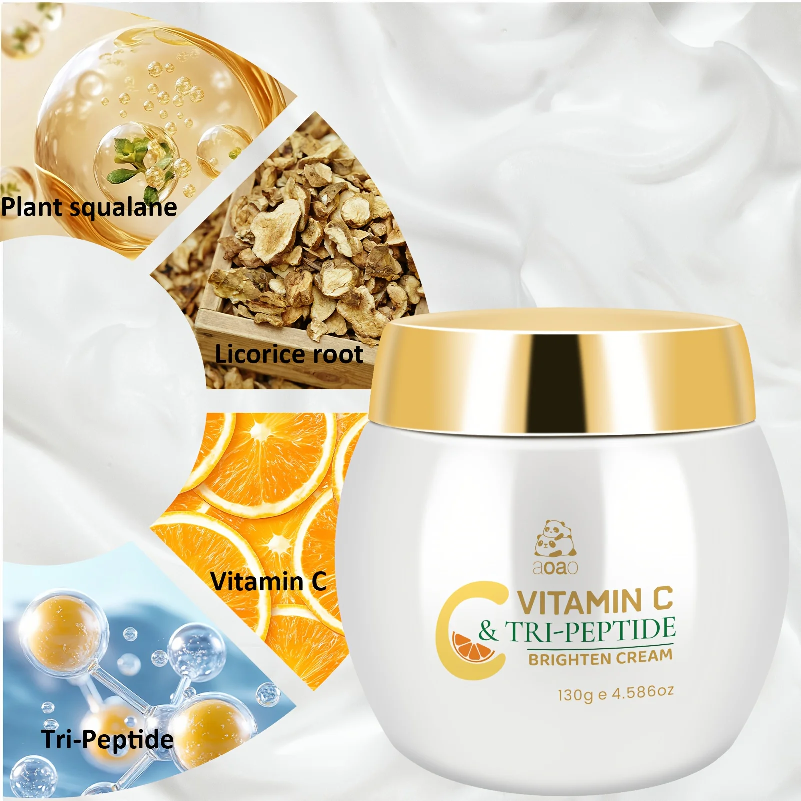 Vitamin C Day And Night Cream, Contains Jojoba Seed Oil And Ginseng Stem Extract Natural Ingredients, Firms And Moisturizes Skin, Lightweight Milk Texture, Unisex Moisturizing Cream 130g