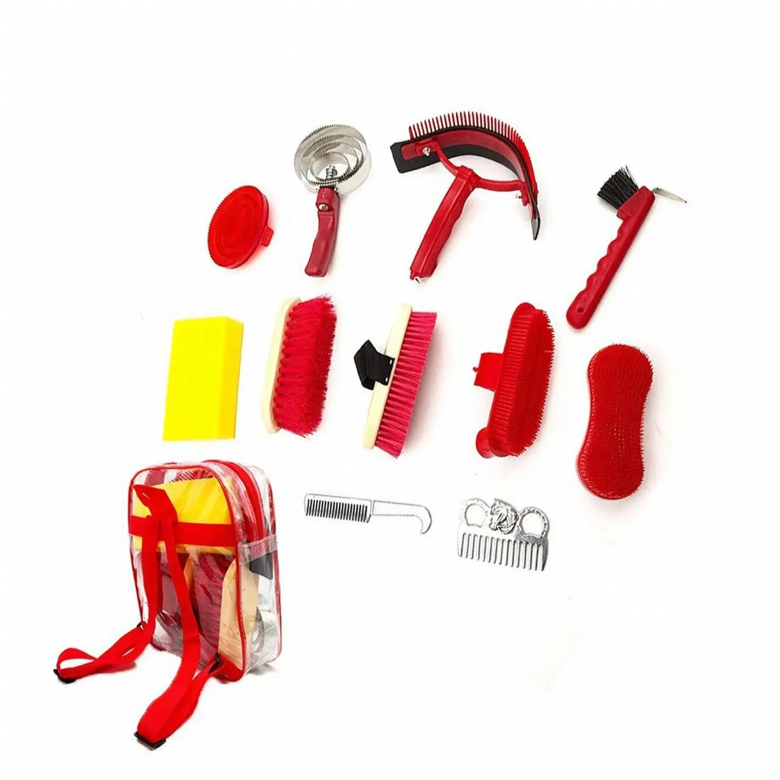 11 Pieces Organized Horse Care Kit | Horse Grooming Kit with Carry Bag, Flexible, for Stable