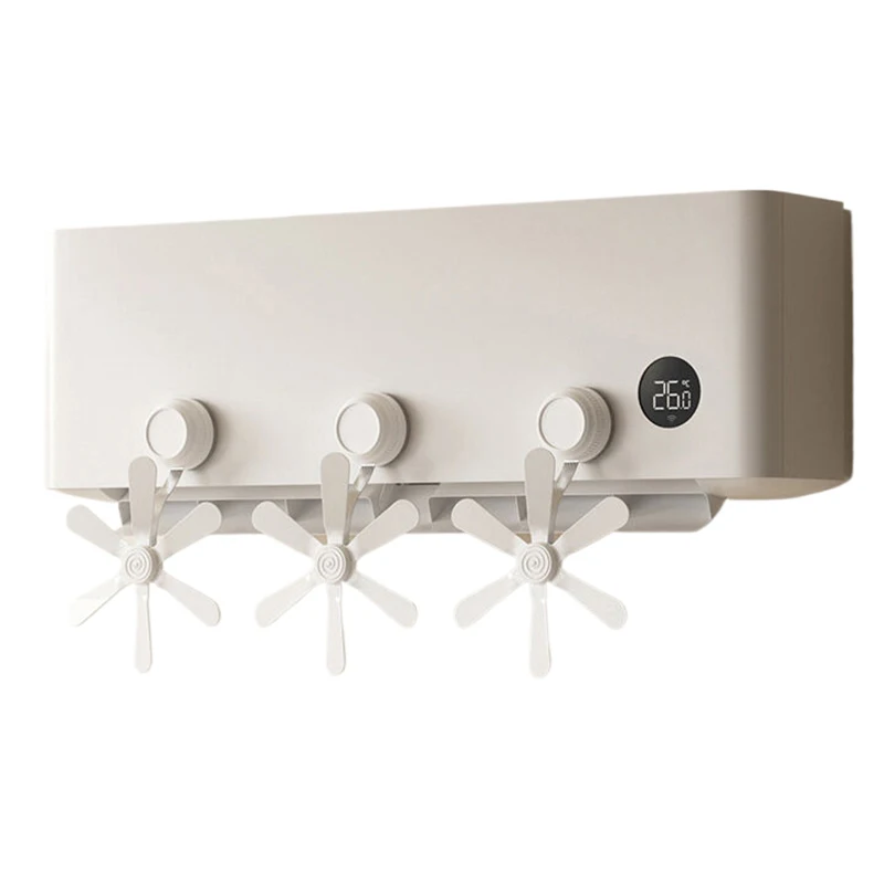 3Pcs Wall Mounted Conditioning Guide Fan Plastic Adjustable Suction Cup Air Conditioning Ventilator Windmill Shaped