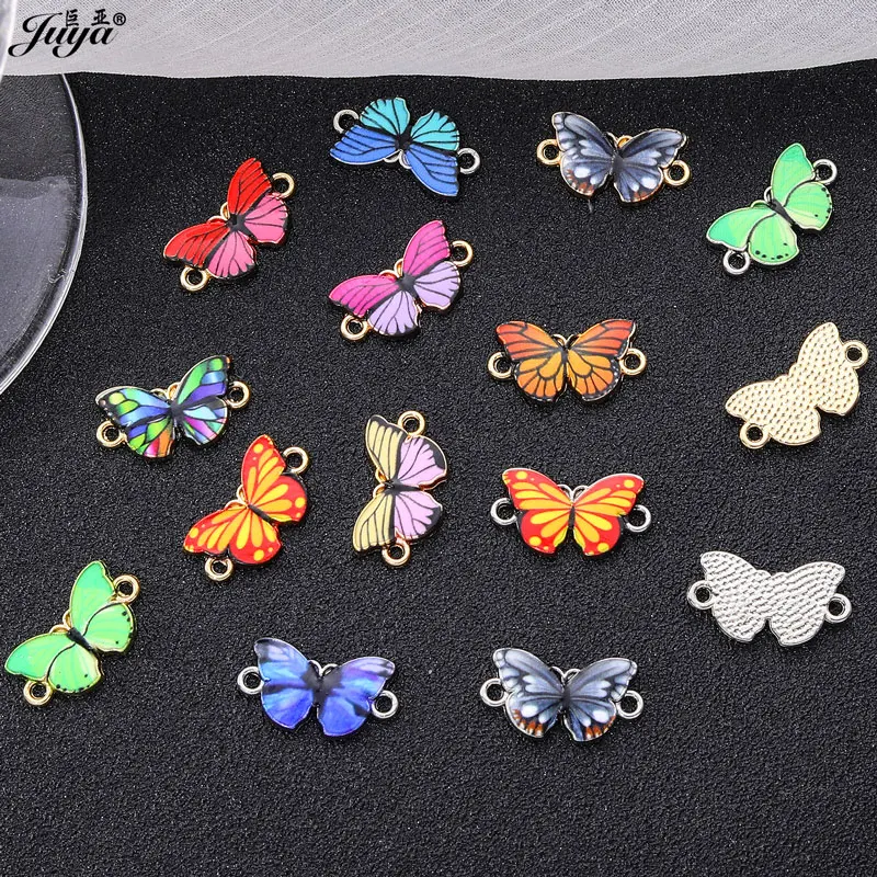 10 teile/los Bunte Druck Schmetterling Stecker Schmuck Erkenntnisse Zubehör Für DIY Machen Armbänder Liefert – Detail 3