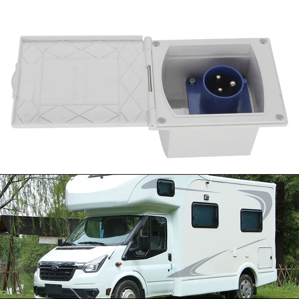 Parts External Plug Socket 16A 230V Accessories Camper Caravan Fittings Flush Motorhome RV Trailer High Quality