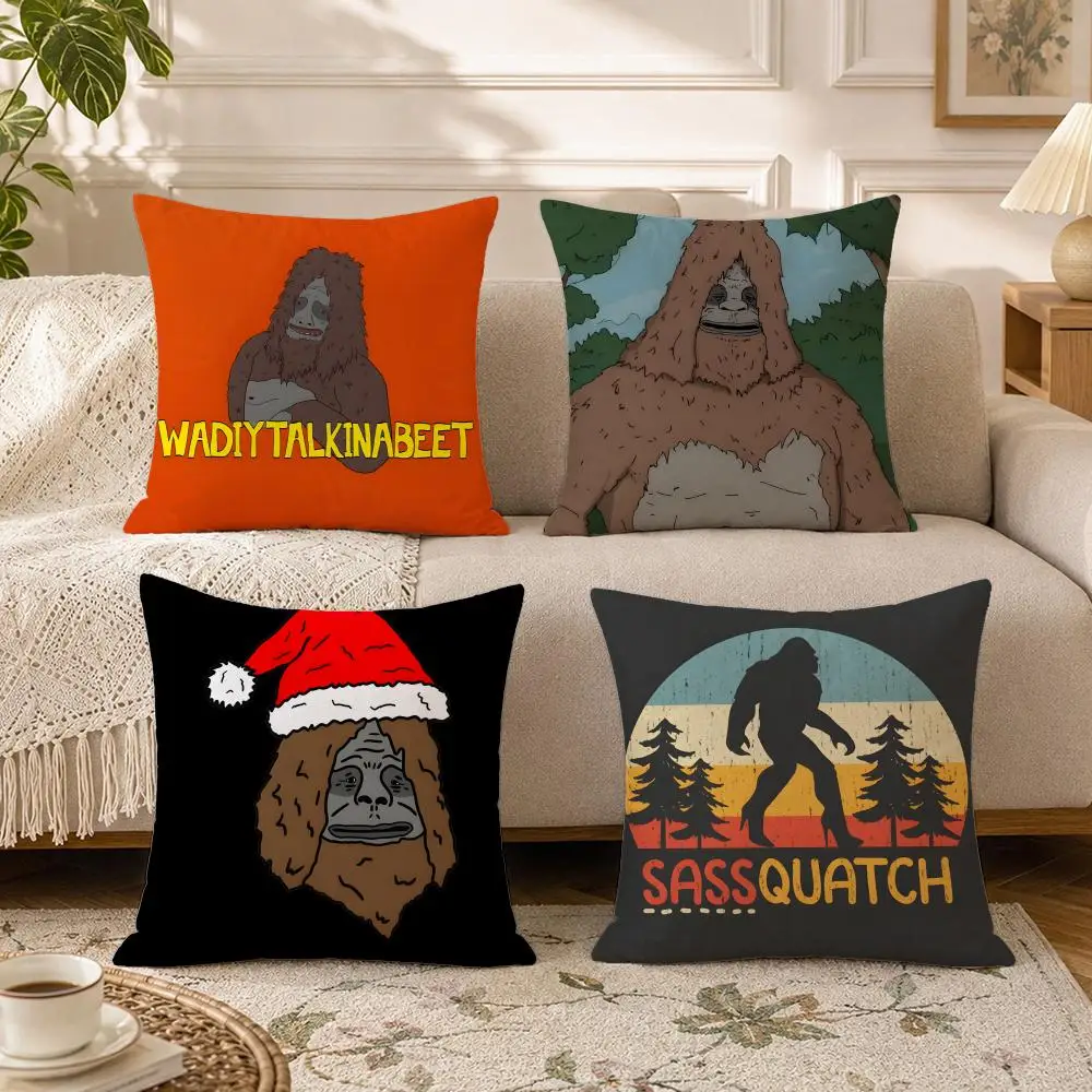 IP-Sassy the SasquatchS Cushion Cover Soft Square Throw Pillow Covers Set for Sofa Bedroom Car Home Decoration