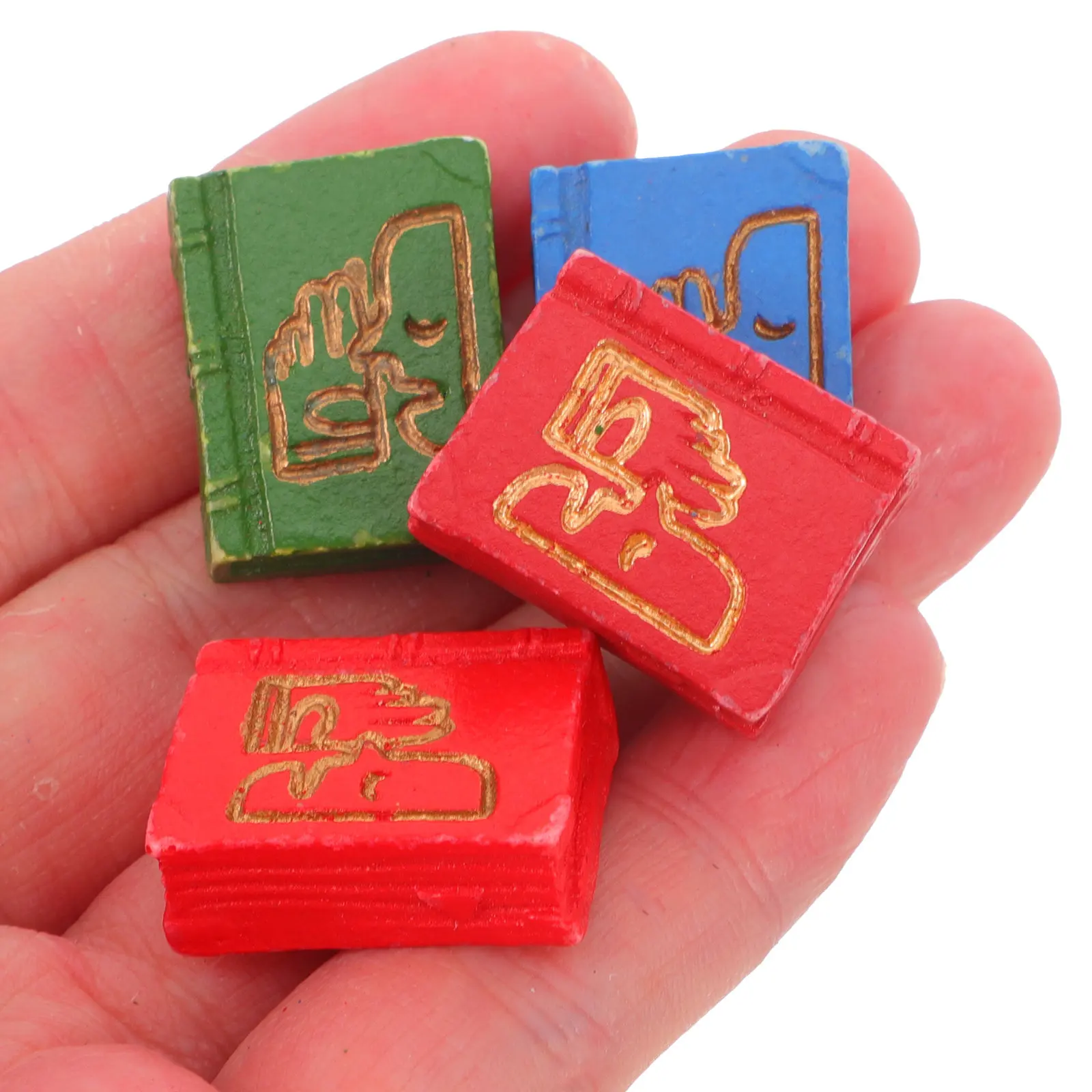

4Pcs Miniature Books Dollhouse Mini Tiny Multicolor Book Collection for Mini Living Room Library Accessories Book Miniatures Set
