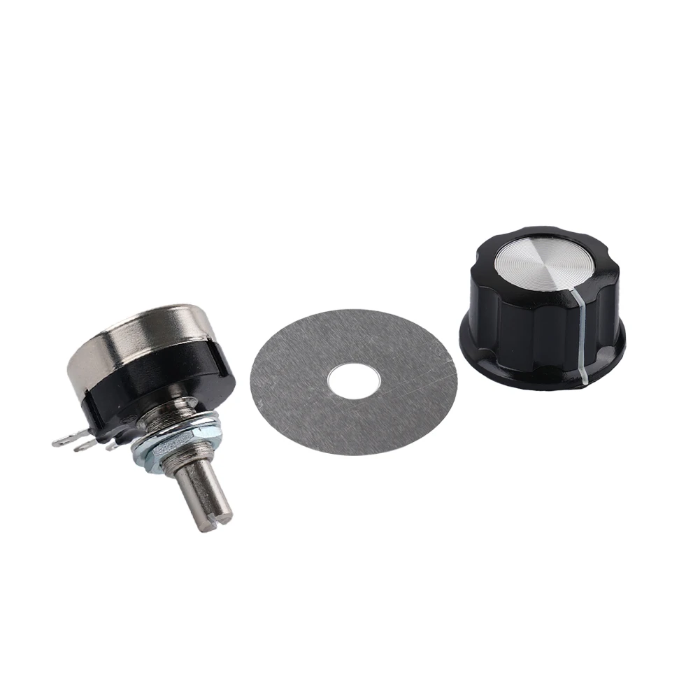 Brand New for 5k Potentiometer RV24YN 20S/B502 Rotary Taper Potentiometer Silver Tone Single Turn Carbon Film Black