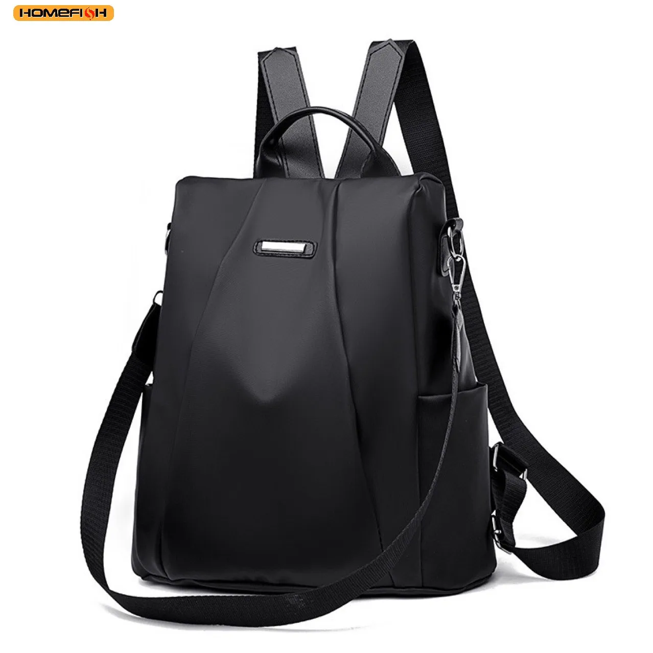 Homefish New Women's Multifunction Backpack Casual Solid Color School Bag For Girls Fashion Detachable Strap Travel Shoulder Bag