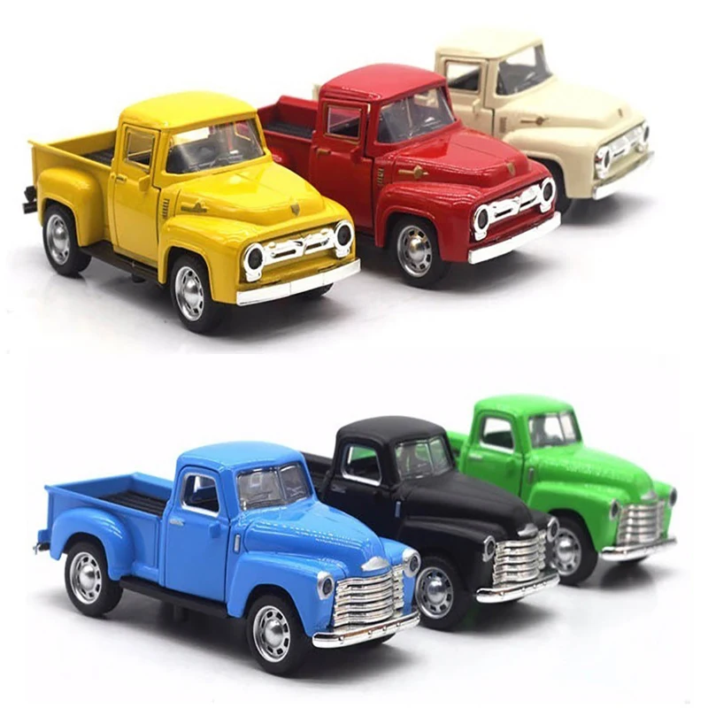 Modelo de coche en miniatura de alta imitación, camioneta de juguete de aleación, adornos navideños