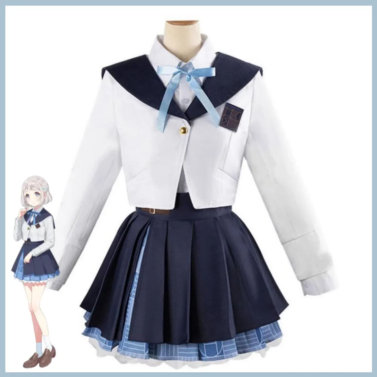 Anime Game THE IDOLM@STER Katsuragi Lilja Cosplay Costume Japanese JK School Uniform Skirt Coat Woman Lovely Halloween Suit