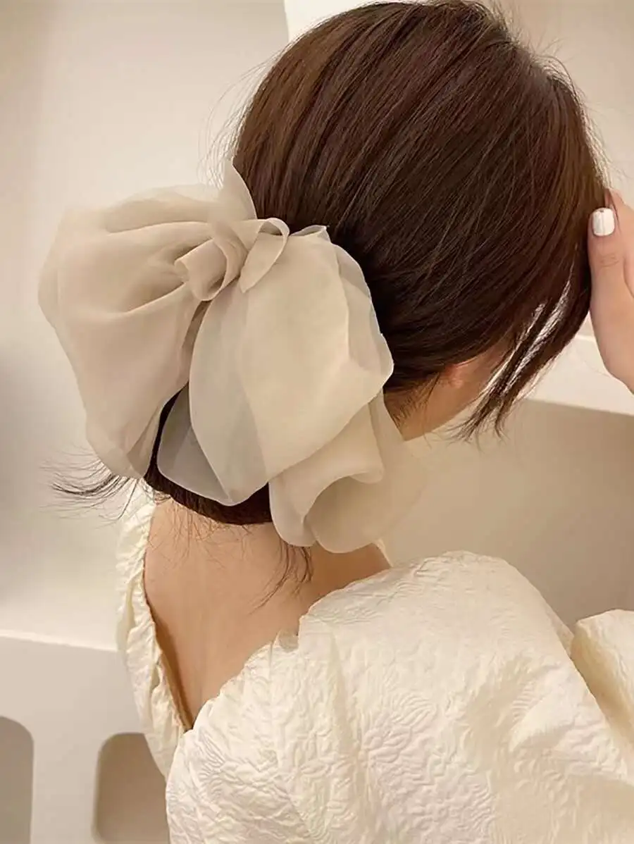 

Elegant Chiffon Bow Hair Clip For Women Daily Use Casual Stylish Hair Accessory