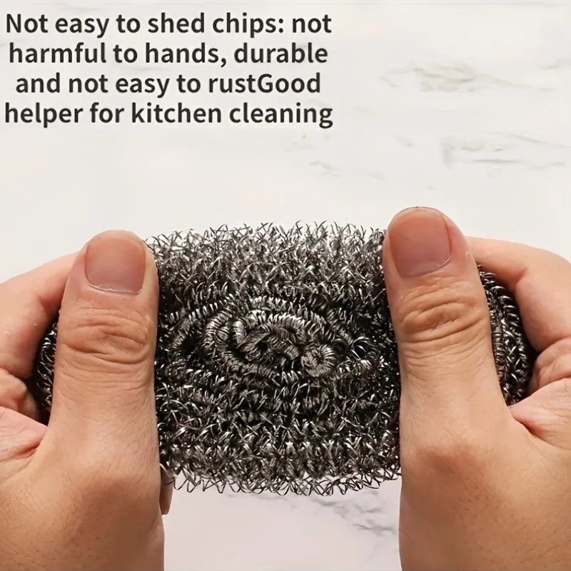 6 упаковок щетки для посудомоечной машины из нержавеющей стали — металлический шарик для чистки кухни, без зарядки, упаковочной кастрюли, кастрюли для тушения, плиты и ванной комнаты