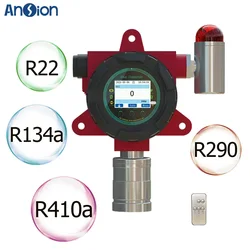 Fixed Refrigerant Gas Leak Detector Freon Leak Alarm R134A R22 R410A R290 Halogen Detector Gas Detection System HVAC Project