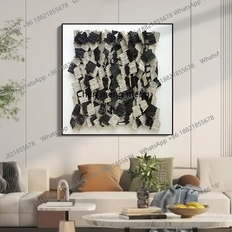 A74Pure handmade decorative painting living room entrance wabi-sabi wind hanging painting background wall abstract