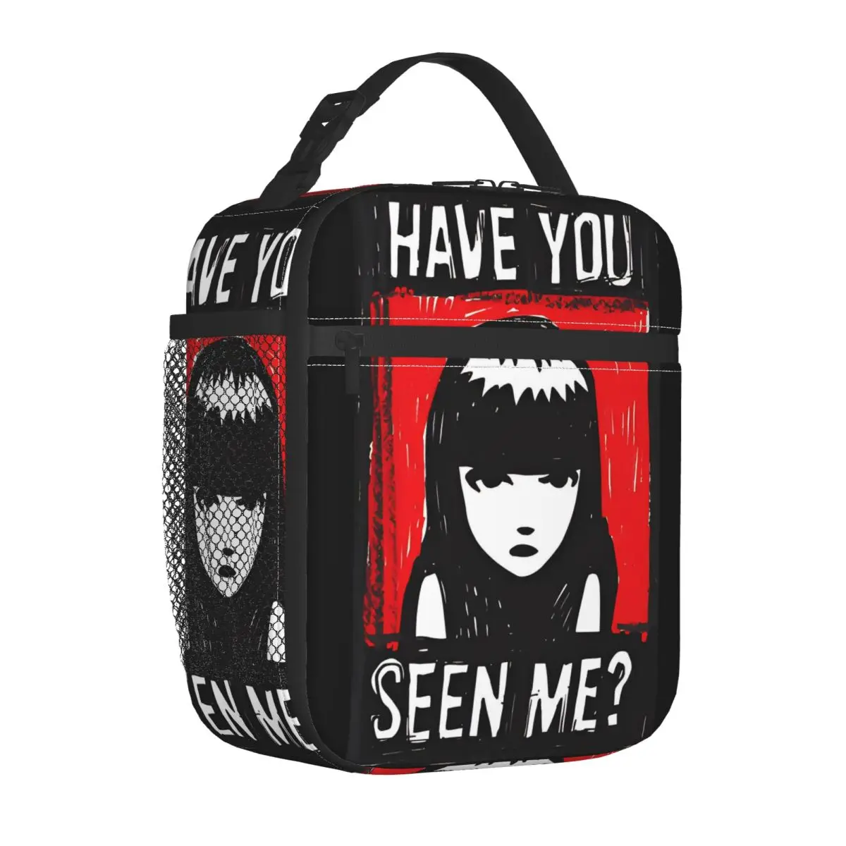 E-Emily The Strange Insulated Lunch Bags Cooler Bag  Meal Container Large Tote Lunch Box Food Handbags College Travel