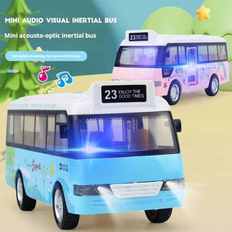 

1:36 School Bus Toys Cars Die Cast Cars City Bus With Sound and Light Up Friction Powered Cars Play Toys Gift For Kids