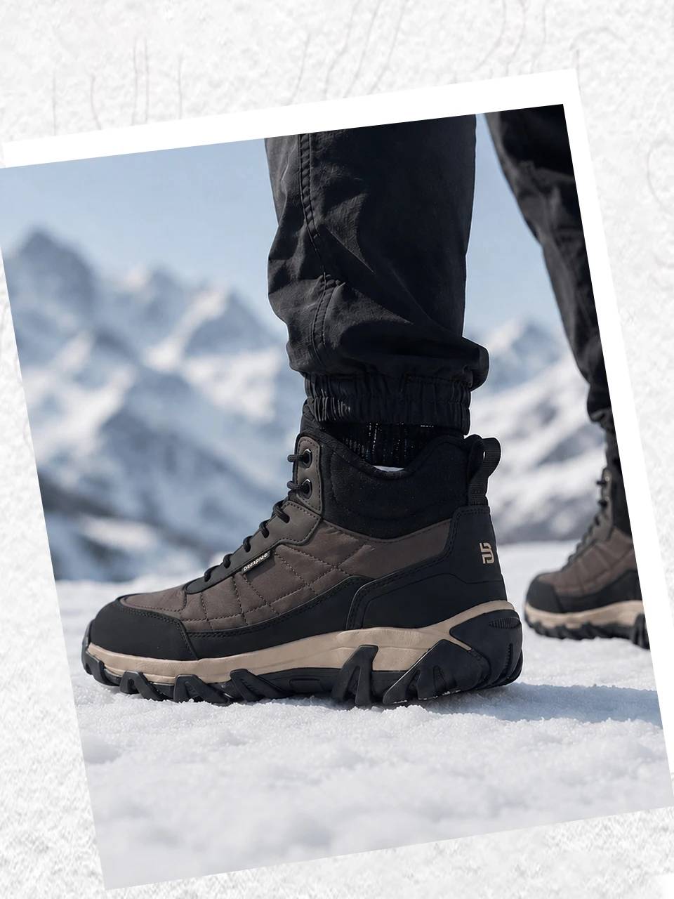 Baasploa Herren Winter-Wanderschuhe Wasserfeste Casual-Sneakers Komfort-Plüsch Warme Stiefel Herrenschuhe Rutschfest Verschleißfest – Detail 14