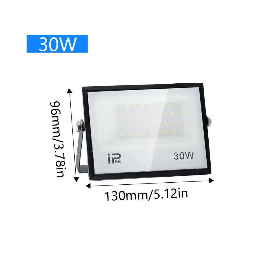 NONE 200 W LED-Flutlicht, 20 W, 30 W, 50 W, 70 W, 100 W, 150 W, 300 W, hohe Helligkeit, IP66, wasserdichte Außenbeleuchtung, LED-Strahler, Gartenfluter 5