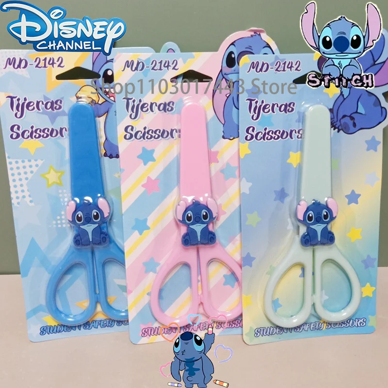 3 warna Disney Stitch gunting siswa DIY buatan tangan kertas pisau pemotong kartun hadiah alat seni kit perlengkapan gunting Sekolah