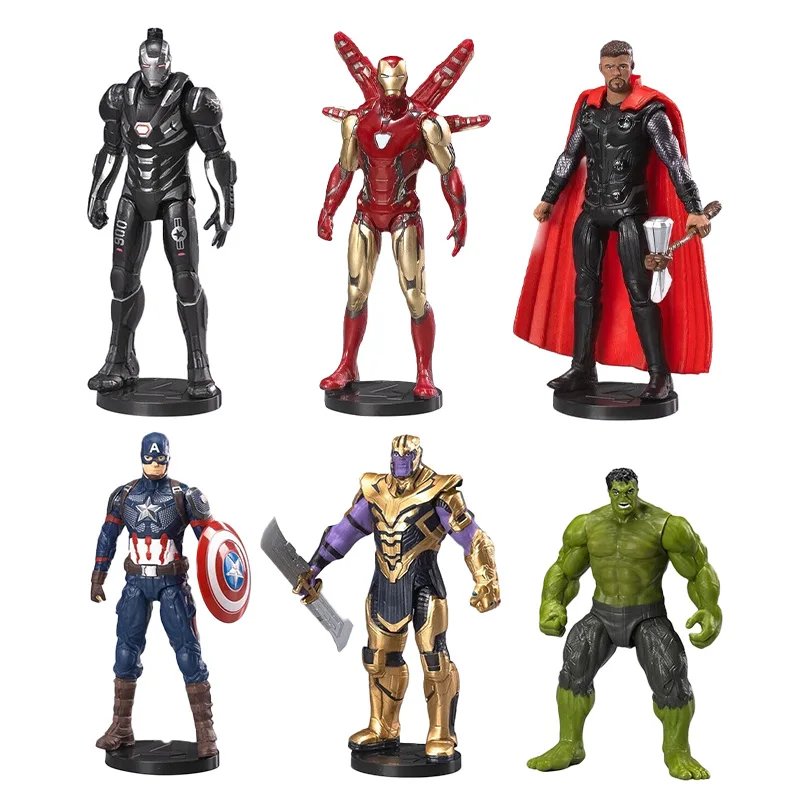 8 styles Marvel Avengers Alliance Iron Man action Toy model US captain Thor Spider Man holk children Plastic model birthday gift