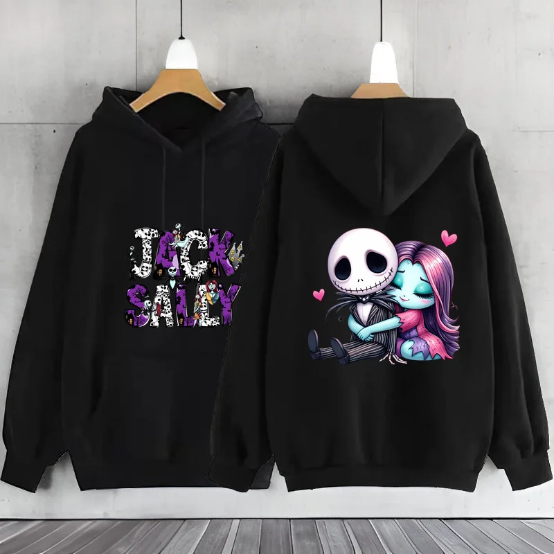 Halloween The Nightmare Before Christmas Jack Sally Hoodi Women\'s Sweatshirts Y2k Clothes Woman Clothing Long Sleeve Y2k Hoodies
