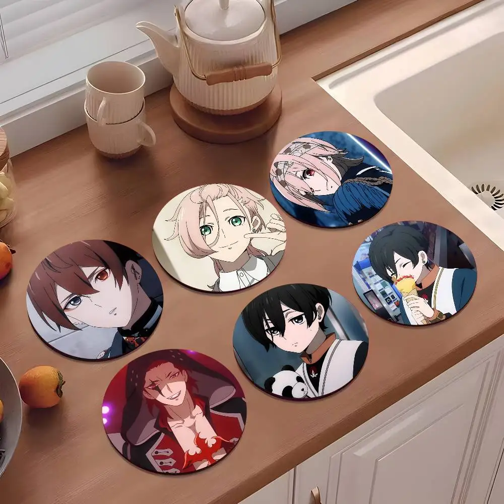 1pc Anime Visual Prison Wooden Coaster Colour Printing Cup Mat Home Desk Decoration Gifts