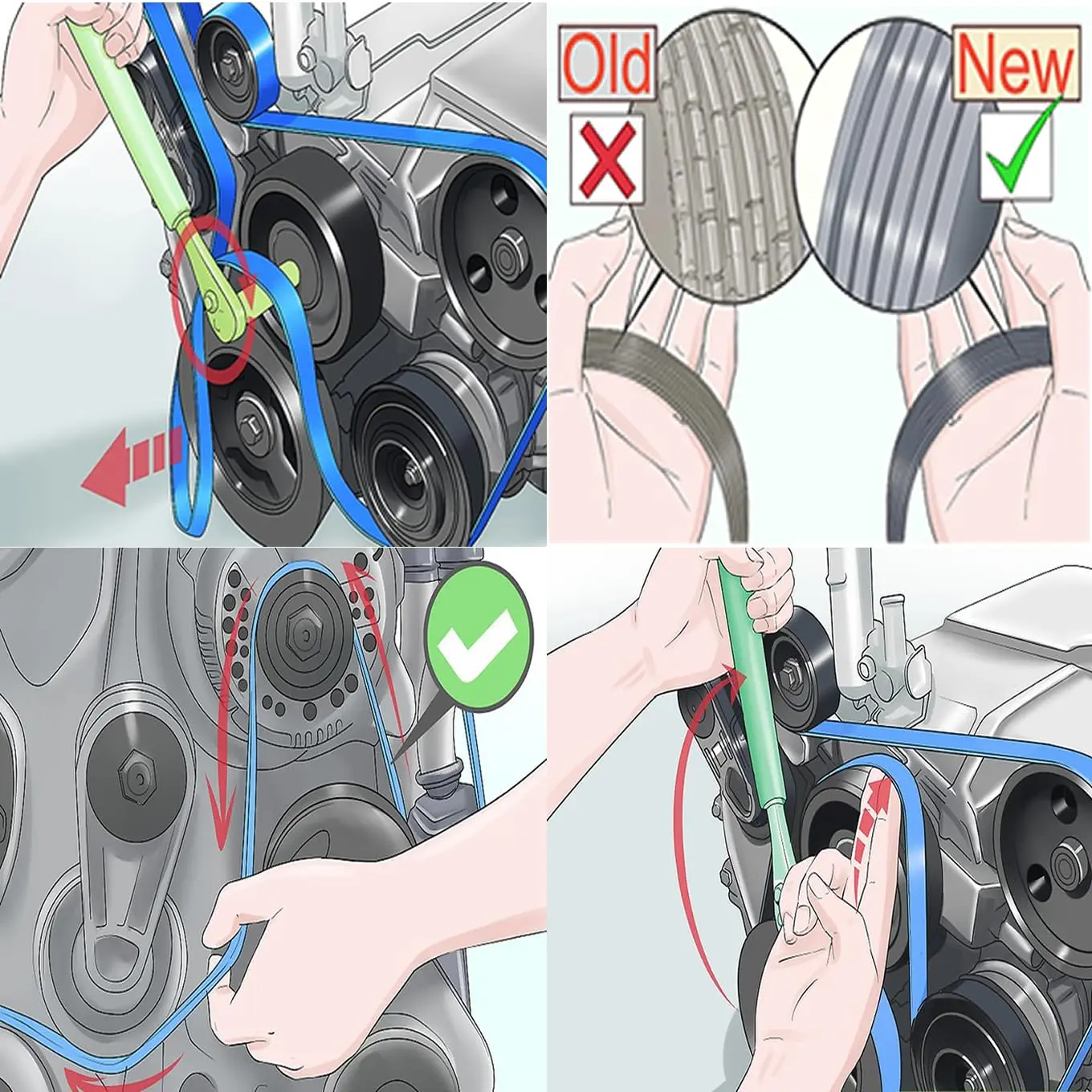 6PK1715 حزام اعوج 6 أشرطة 67.52 بوصة لـ F-2501988-1990 1992-1993Duty1996 FSuper Duty1996 E-350 Econoline1988-1989 1992-1994 #4