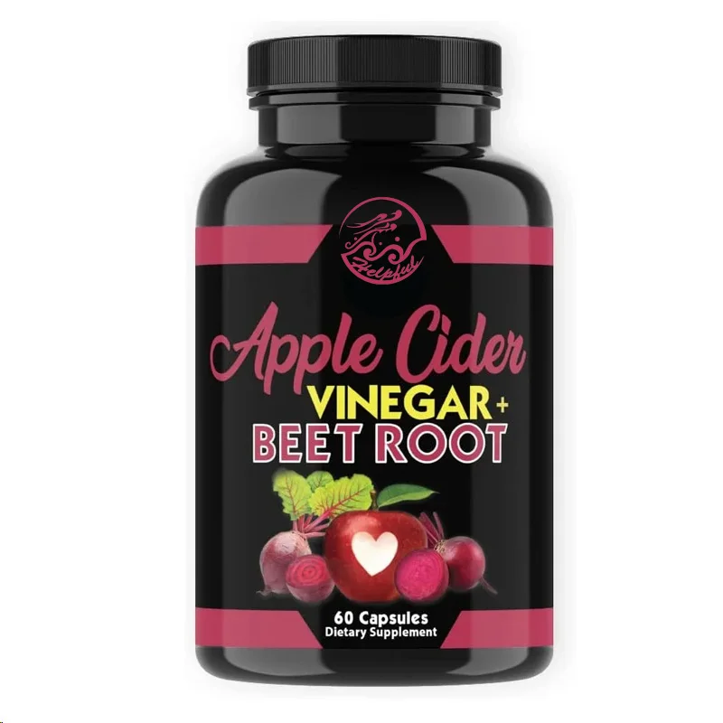 Apple cider vinegar+beetroot capsules, detoxifying, promoting nitric oxide+energy enhancer (60 capsules per bottle)