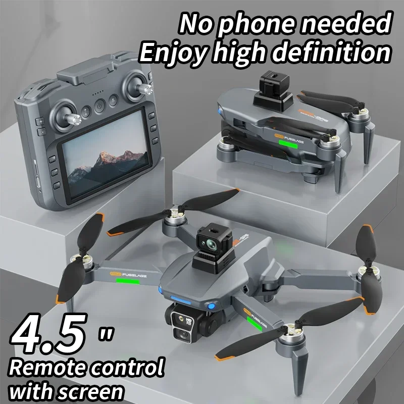 B8S GPS Drone Professional 4K HD Dual Camera WIth 4.5-inch Screen Controlled Brushless Obstacle Avoidance RC Quadcopter Dron Toy