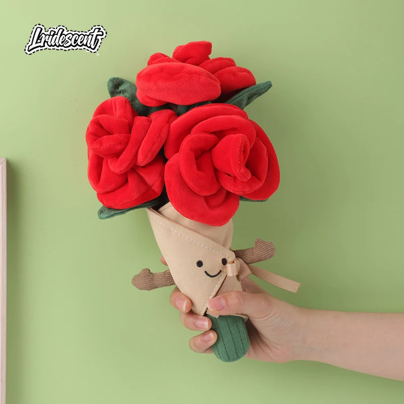 Qixi Valentinstag Geschenk Rosenförmige Plüschpuppe Geständnis Geschenk für Freundin Rosenstrauß Plüschfigur