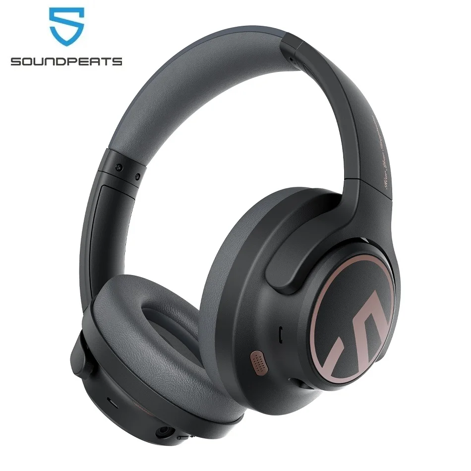 SoundPEATS Space słuchawki Bluetooth 5.3 hybrydowe bezprzewodowe słuchawki z aktywną redukcją szumów, odtwarzanie 123 godzin, mikrofon, połączenie wielopunktowe
